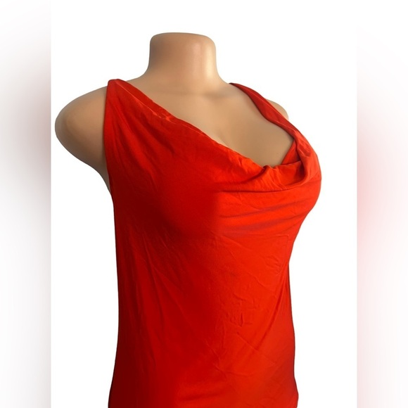 Diane Von Furstenberg Tadd Orange Dress Viscose Knit - Picture 4 of 12